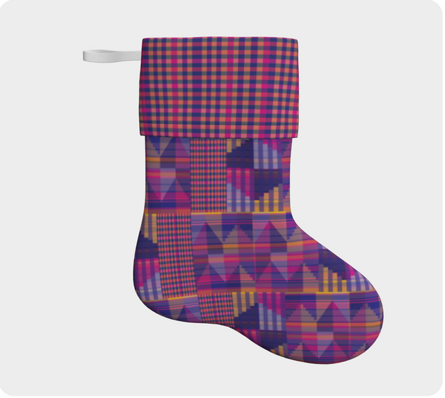 Holiday Stocking, Autumn Amethyst Plaid