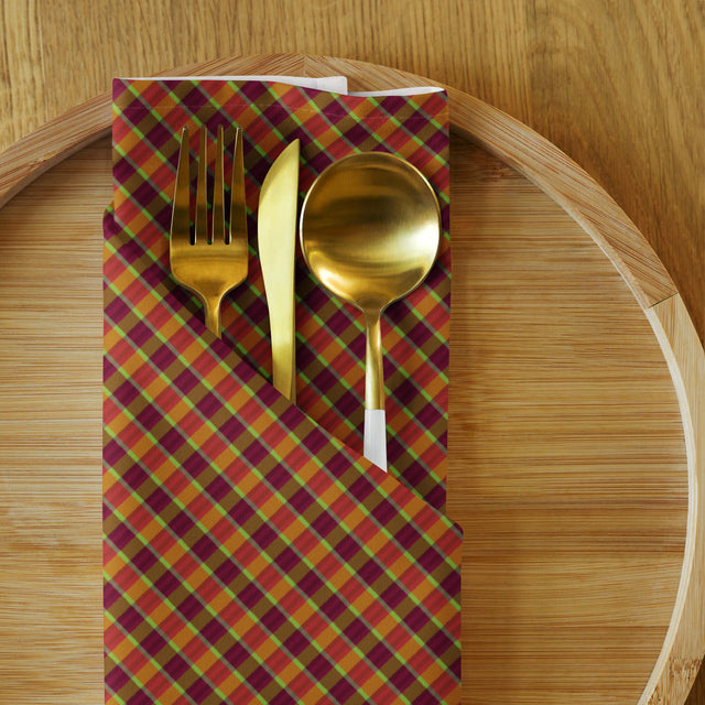 Cloth Napkin Set in Autumnal Aztec