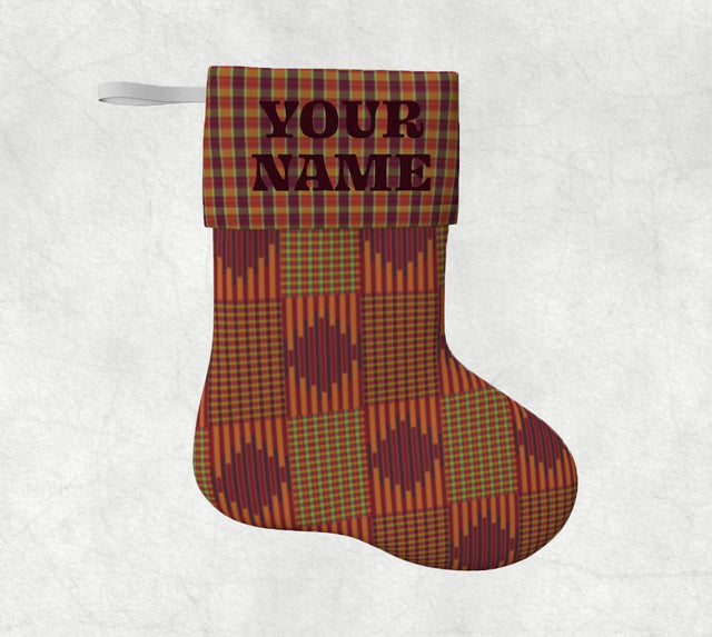 Holiday Stocking, Autumn Aztec Plaid