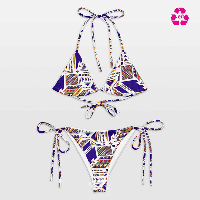 String Bikini in Ndebele Navajo Print