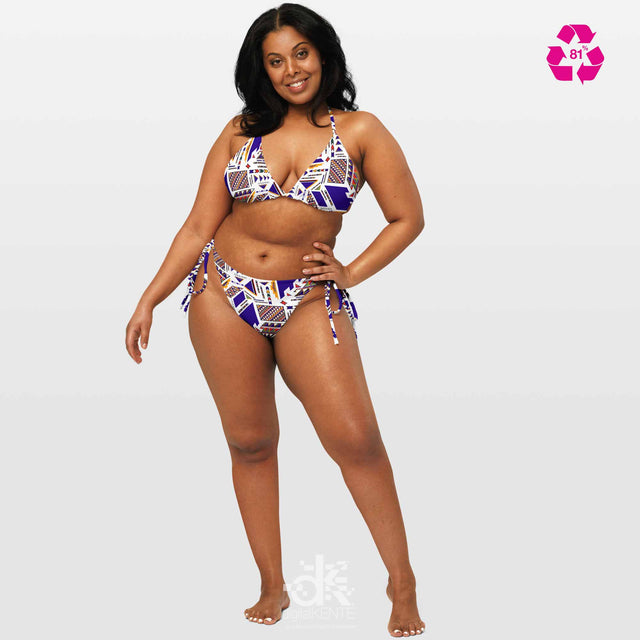 String Bikini in Ndebele Navajo Print
