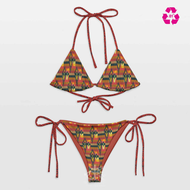 String Bikini in NavajoPalm Print