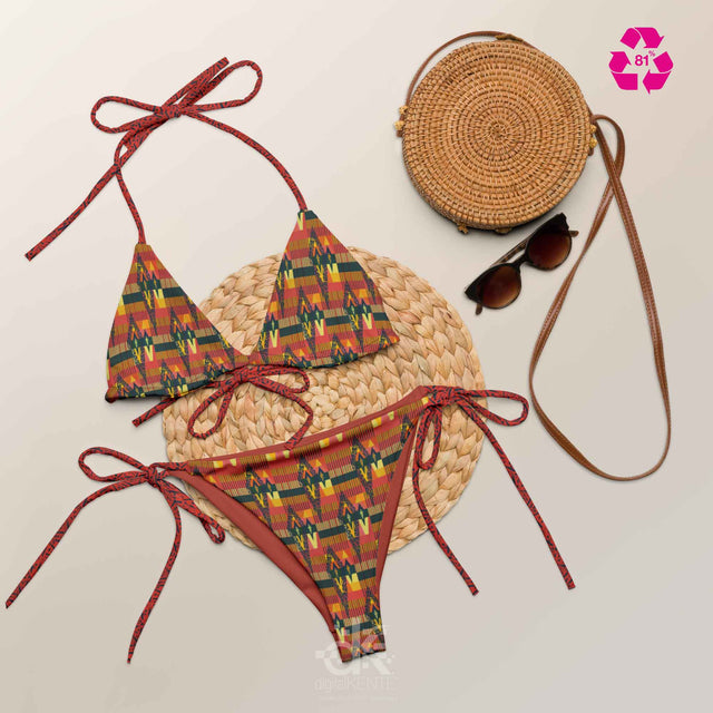 String Bikini in NavajoPalm Print
