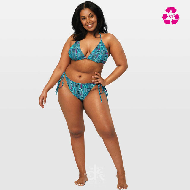 String Bikini in NativeTeal Print