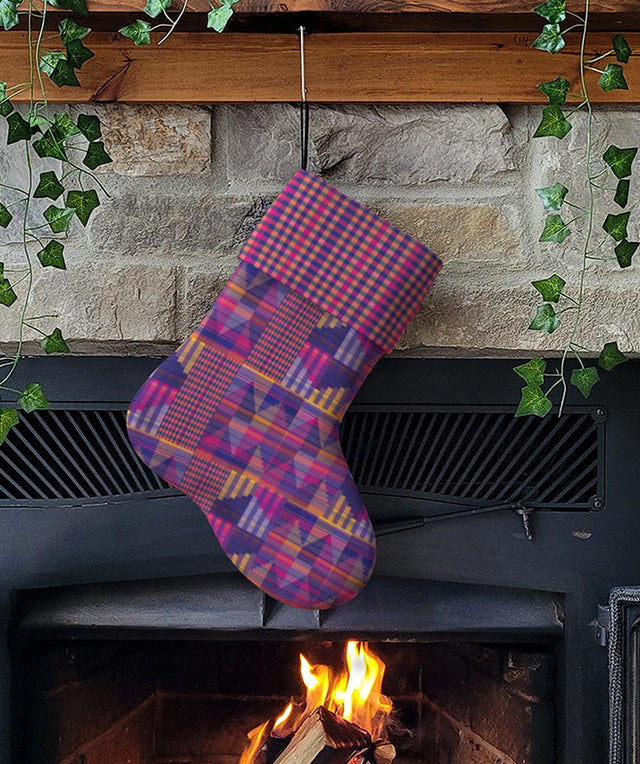 Holiday Stocking, Autumn Amethyst Plaid