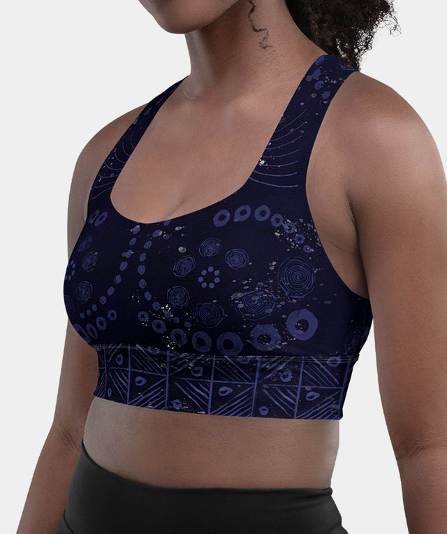 High-Performance Sports Bra in Indigo ADIRE