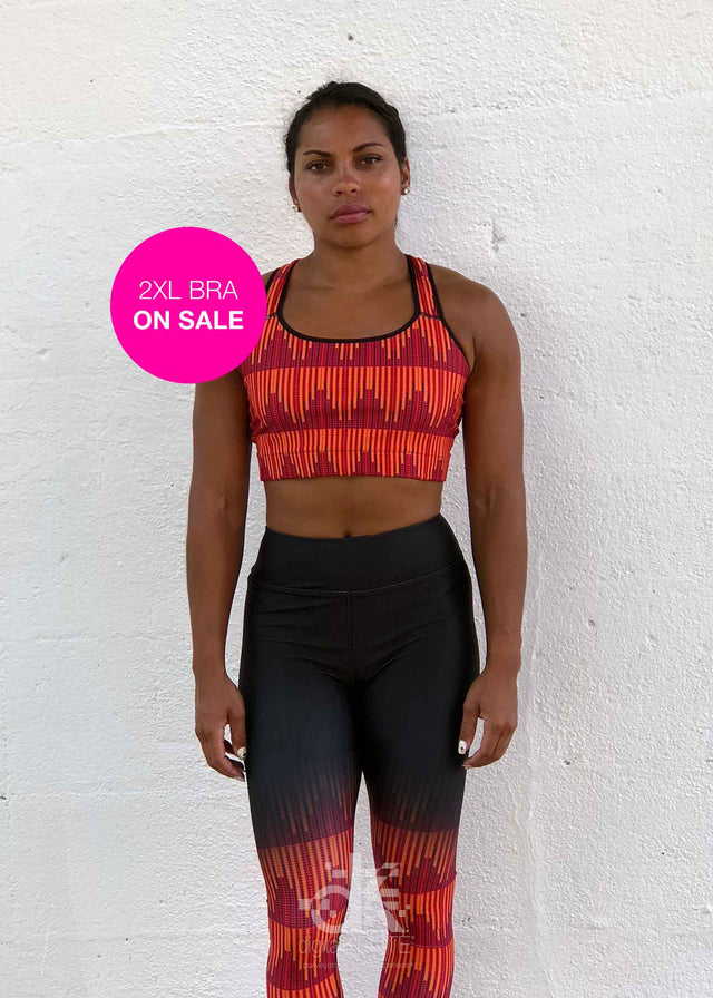 Yoga Bra, Ruby Leaves Kente