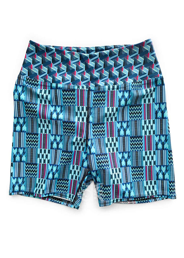 High-Waist Biker Shorts Native Teal