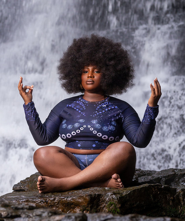Sporty Crop Top - Indigo ADIRE