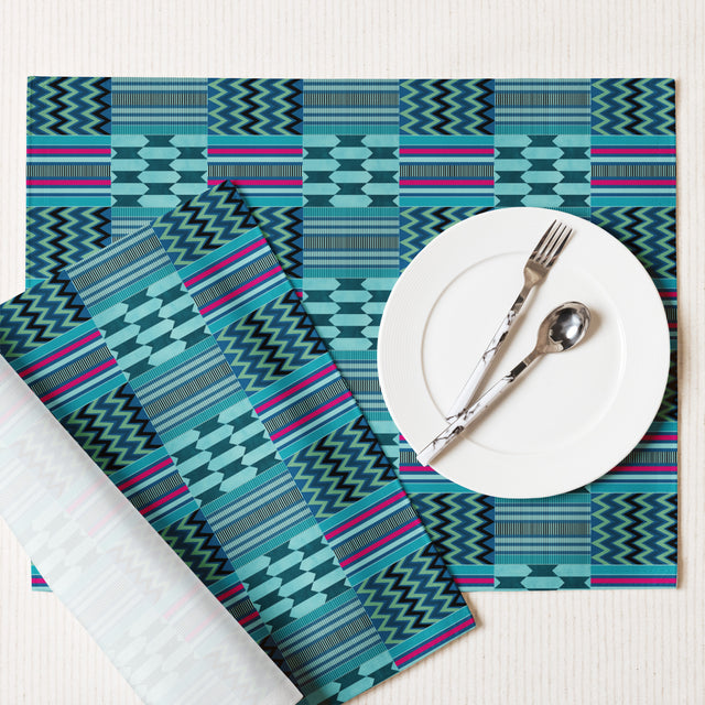 Placemat Set in Native Teal
