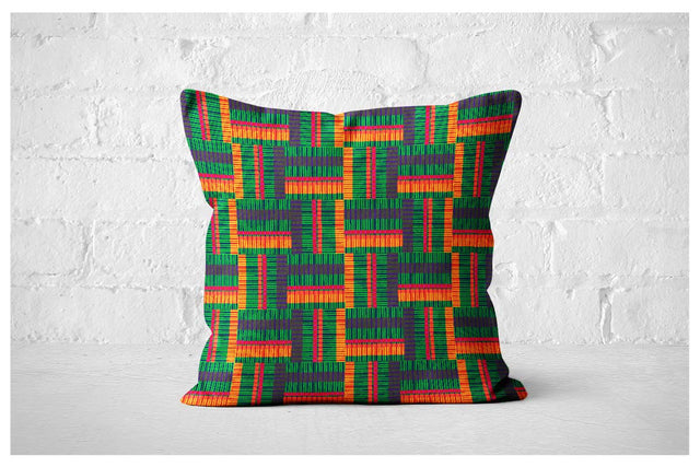 Square Pillowcase - Tropical Palms Stripe