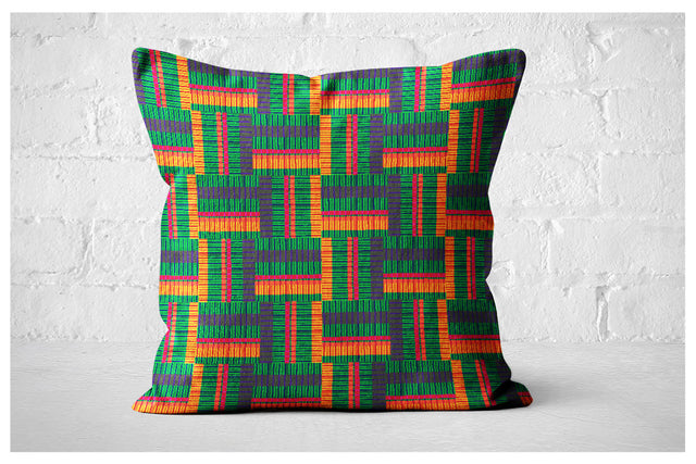 Square Pillowcase - Tropical Palms Stripe