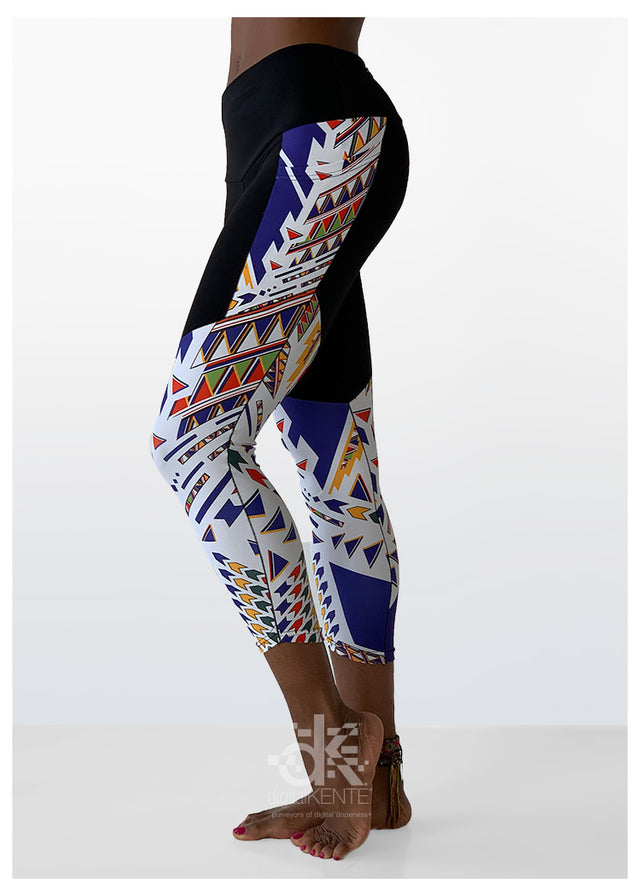 Ankle Crop High-Rise Leggings Ndebele Navajo