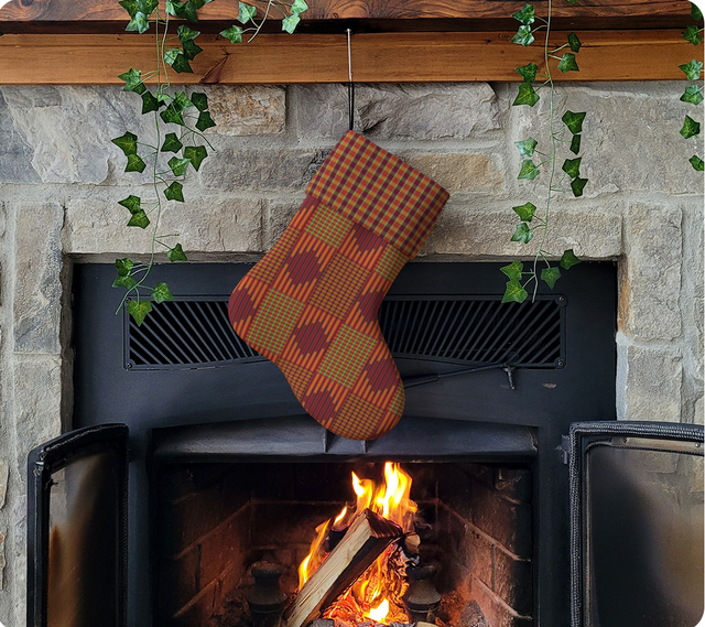 Holiday Stocking, Autumn Aztec Plaid