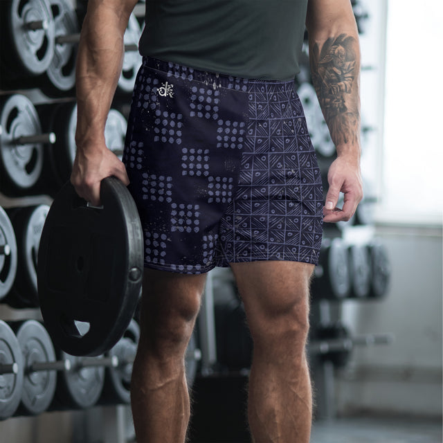 King & Queen Athletic Shorts - Indigo ADIRE