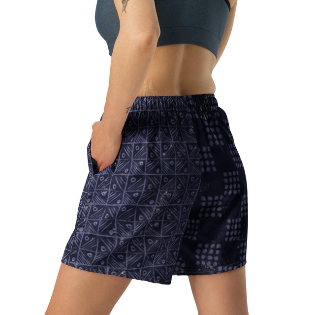 King & Queen Athletic Shorts - Indigo ADIRE