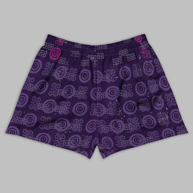 Womens Athletic Shorts in Royal Batik