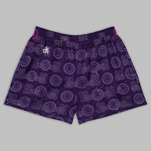 Womens Athletic Shorts in Royal Batik