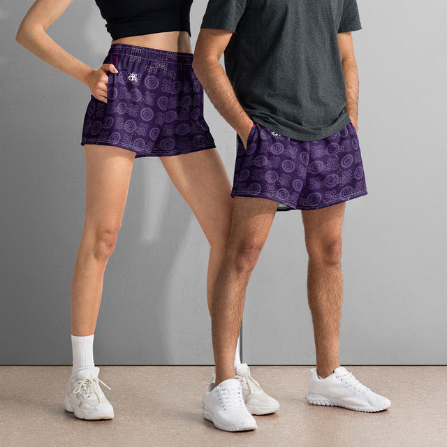 Womens Athletic Shorts in Royal Batik