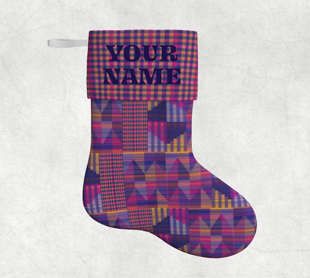 Holiday Stocking, Autumn Amethyst Plaid