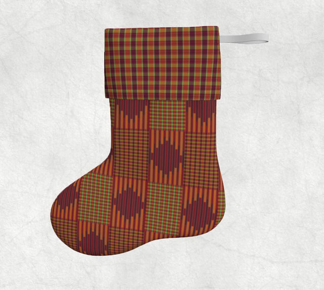 Holiday Stocking, Autumn Aztec Plaid