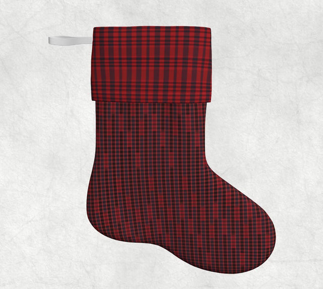 Holiday Stocking, Ruby Leaves Plaid