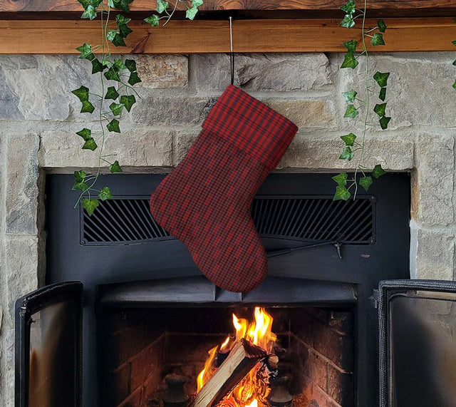 Holiday Stocking, Ruby Leaves Plaid