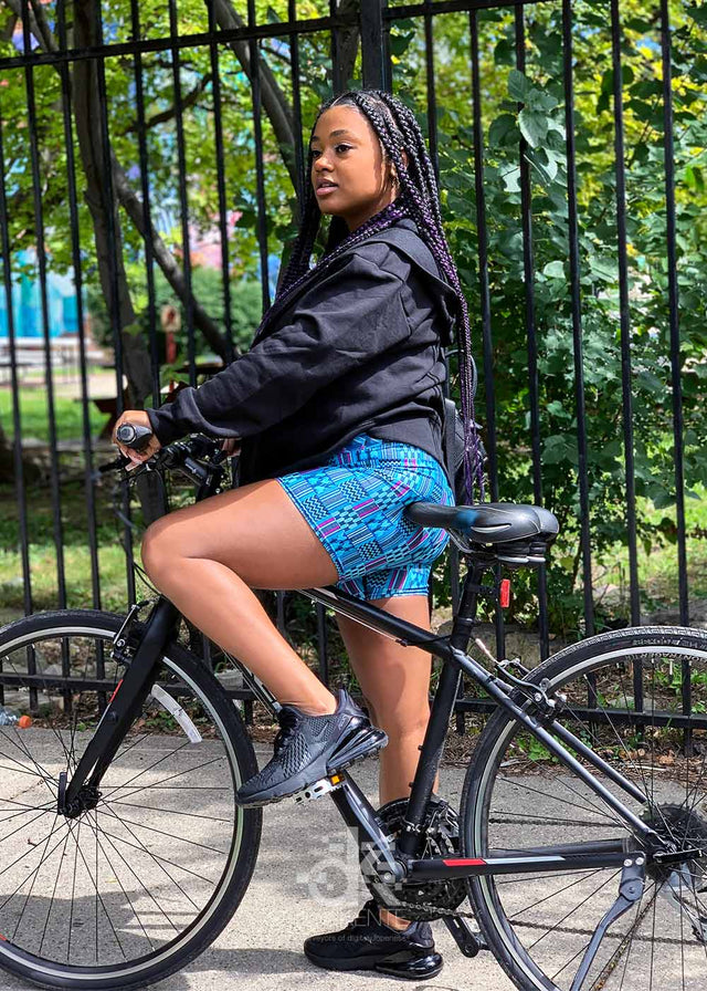 High-Waist Biker Shorts Native Teal