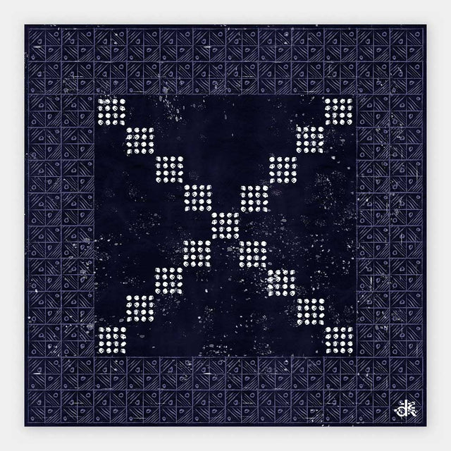 Beach Sarong, Indigo ADIRE (blue adire)