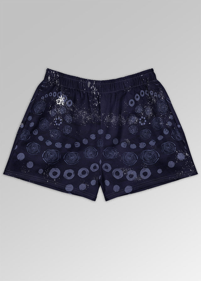 Womens Athletic Shorts in Indigo ADIRE
