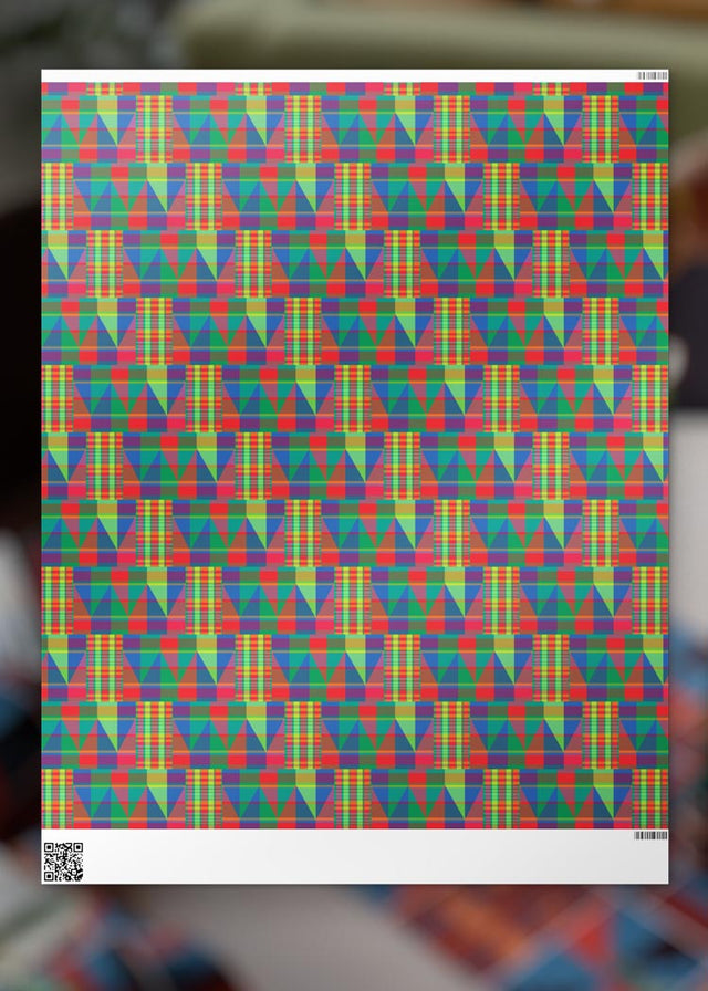 Gift Wrap - Emerald Christmas Kente