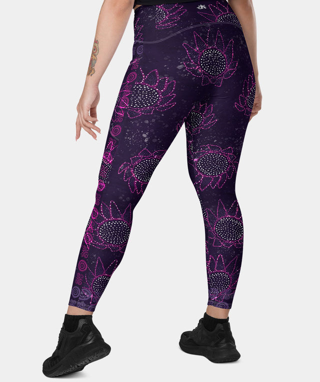 Crisscross Compression Leggings - Royal BATIK