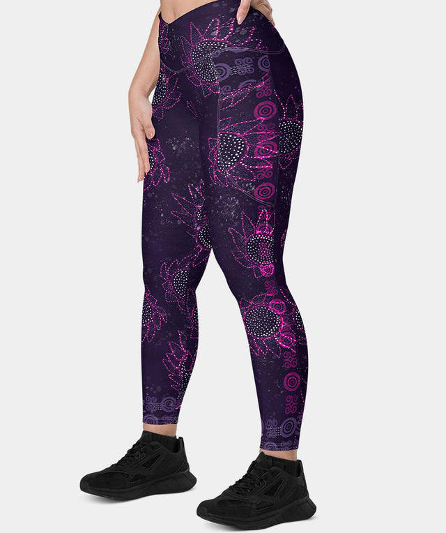 Crisscross Compression Leggings - Royal BATIK