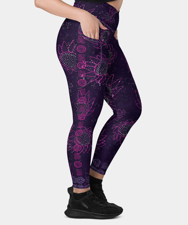 Crisscross Compression Leggings - Royal BATIK