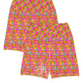 High-Waist Shorts in Tropikal Palms Pink Kente