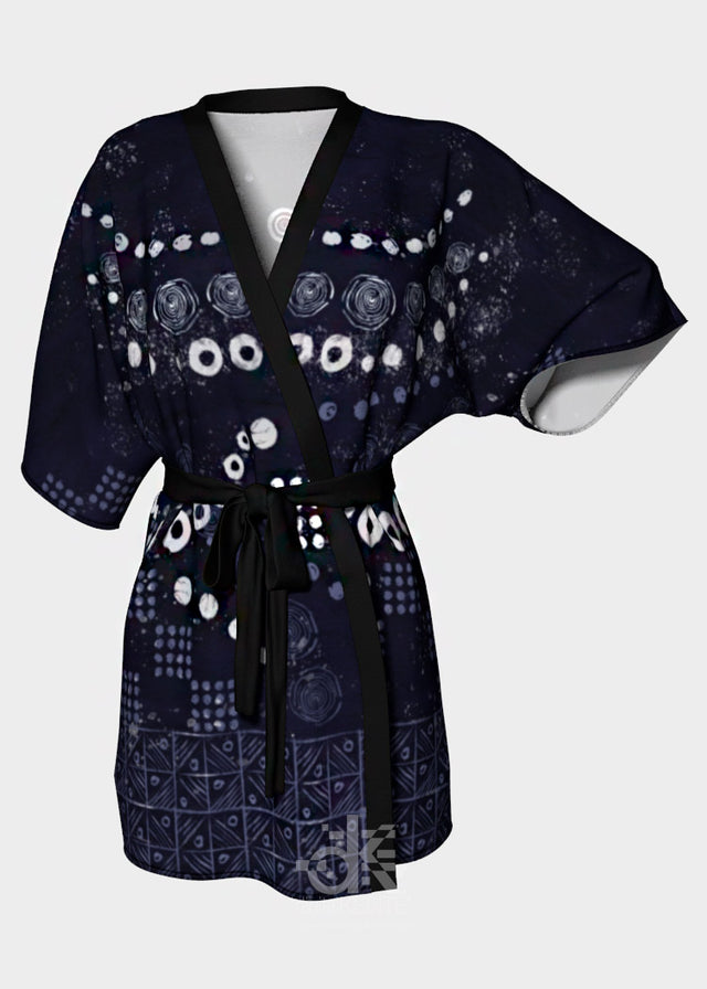 Beach Kimono Robe - Indigo ADIRE