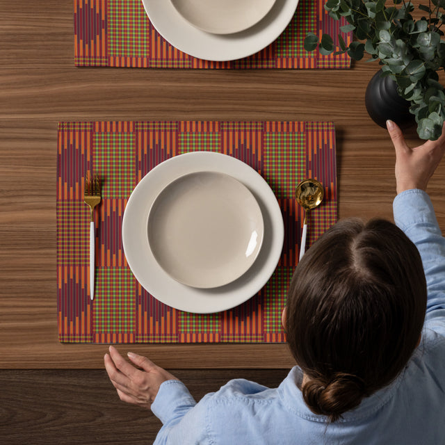 Placemat Set in Autumnal Aztec