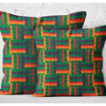 Square Pillowcase - Tropical Palms Stripe