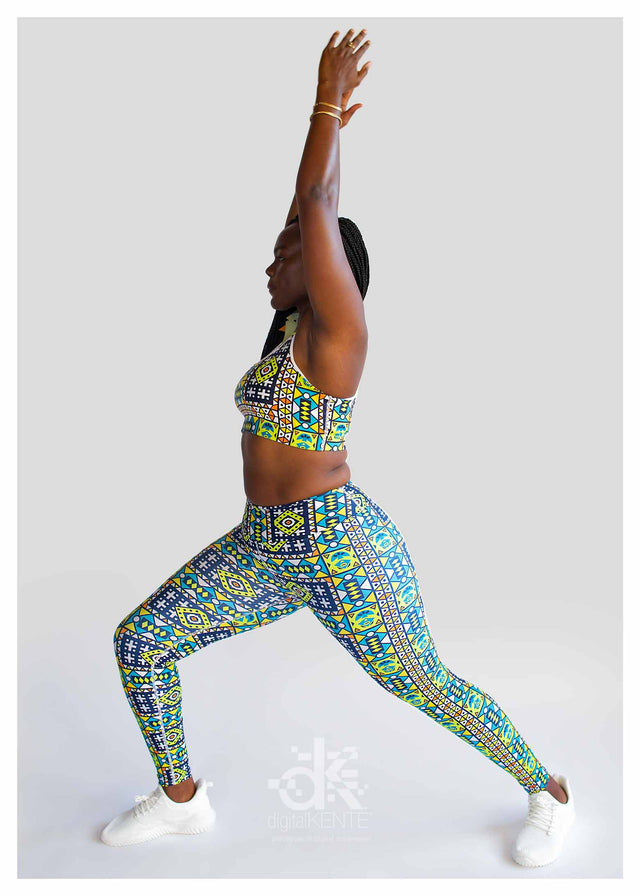 Full Length High-Waist Yoga Leggings, Bahia Beach